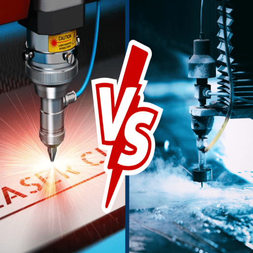 What are the main differences between laser cutting and waterjet cutting