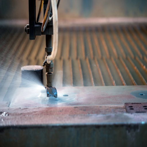 What types of steel can be cut with a waterjet machine